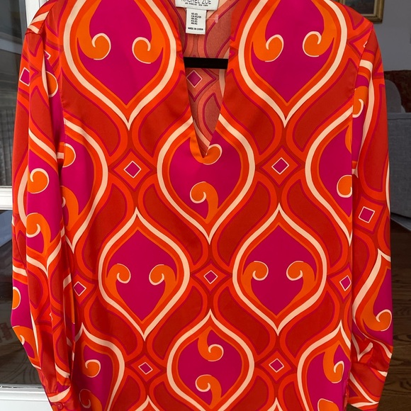 Rachel Zoe Tops - NWOT Rachel Zoe Red and Orange Patterned Blouse Size XS